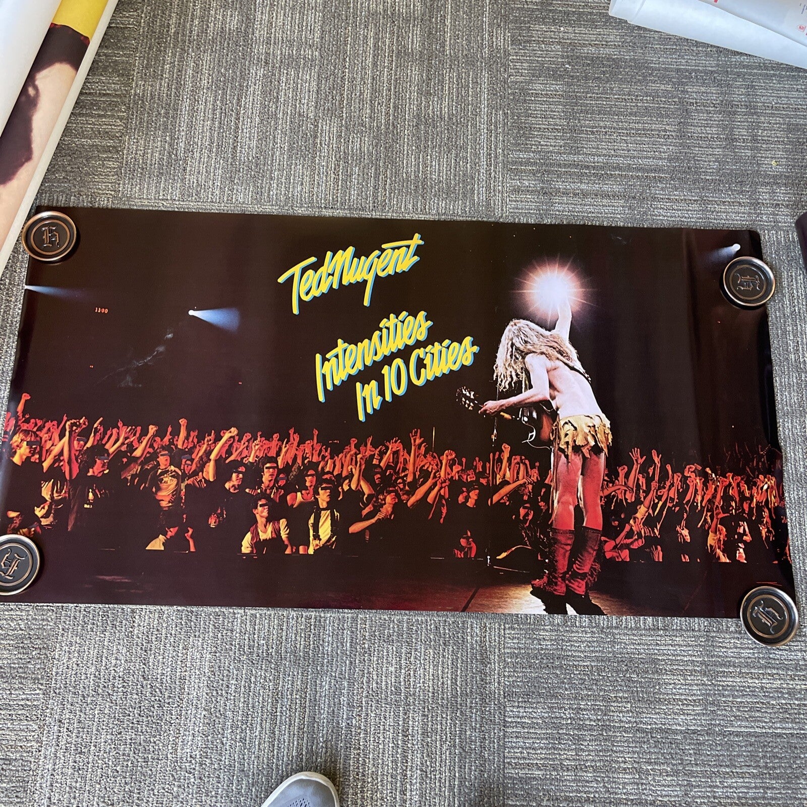 1981 TED NUGENT-RECORD  PROMO TOUR POSTER-INTENSITES IN 10 CITES-CBS ROCK #420