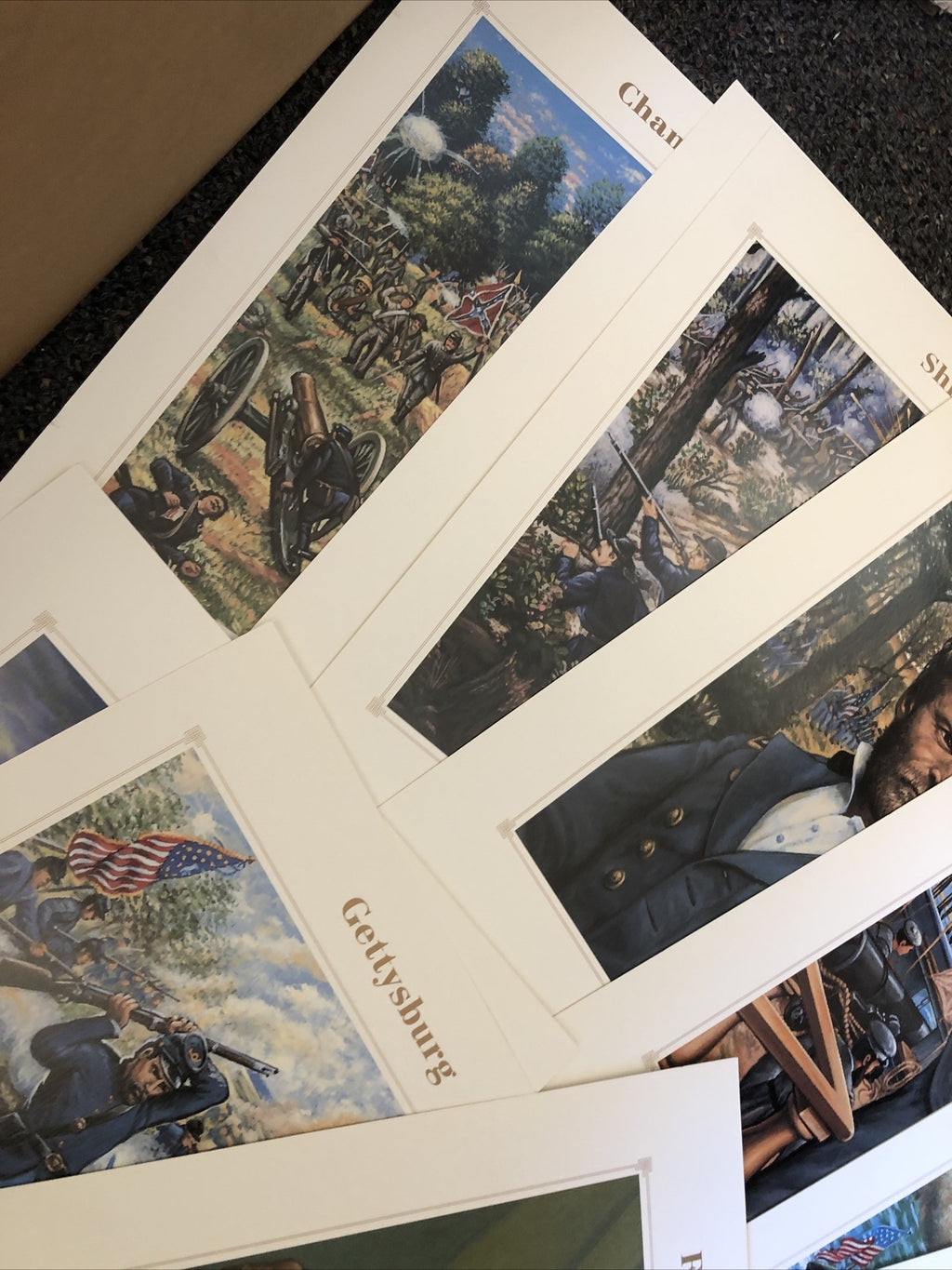 Civil War Fine Art Collector Panels With 2 Battle Flags Of The Civil War9