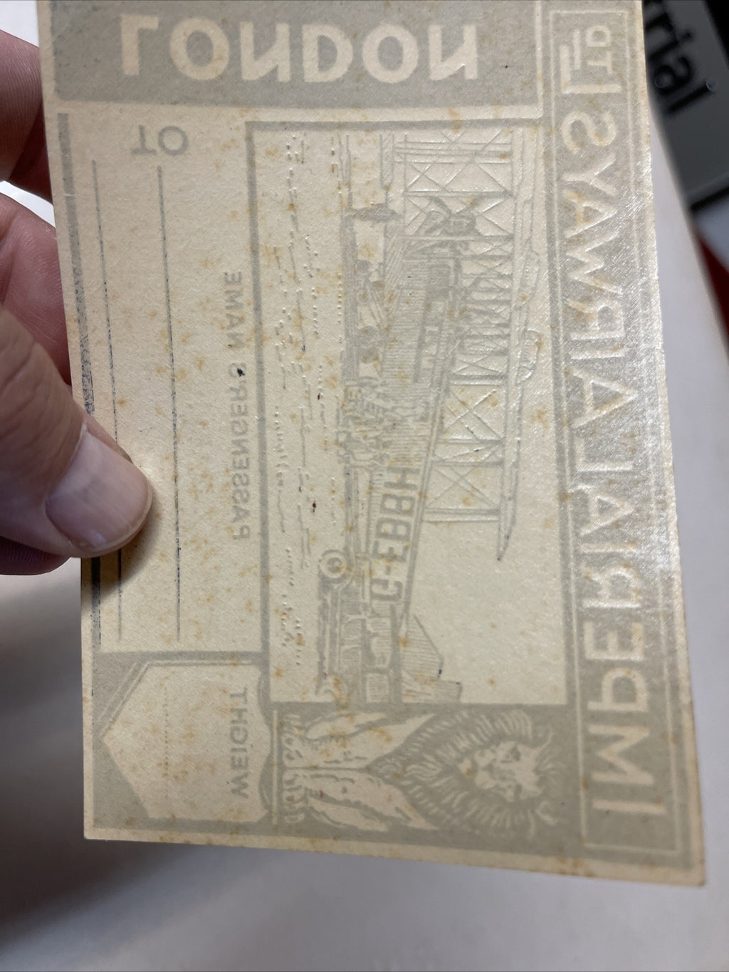 1928 Imperial Air Baggage Label Sticker 3x5”AIRLINETIMETABLE SCHEDULE Brochure2