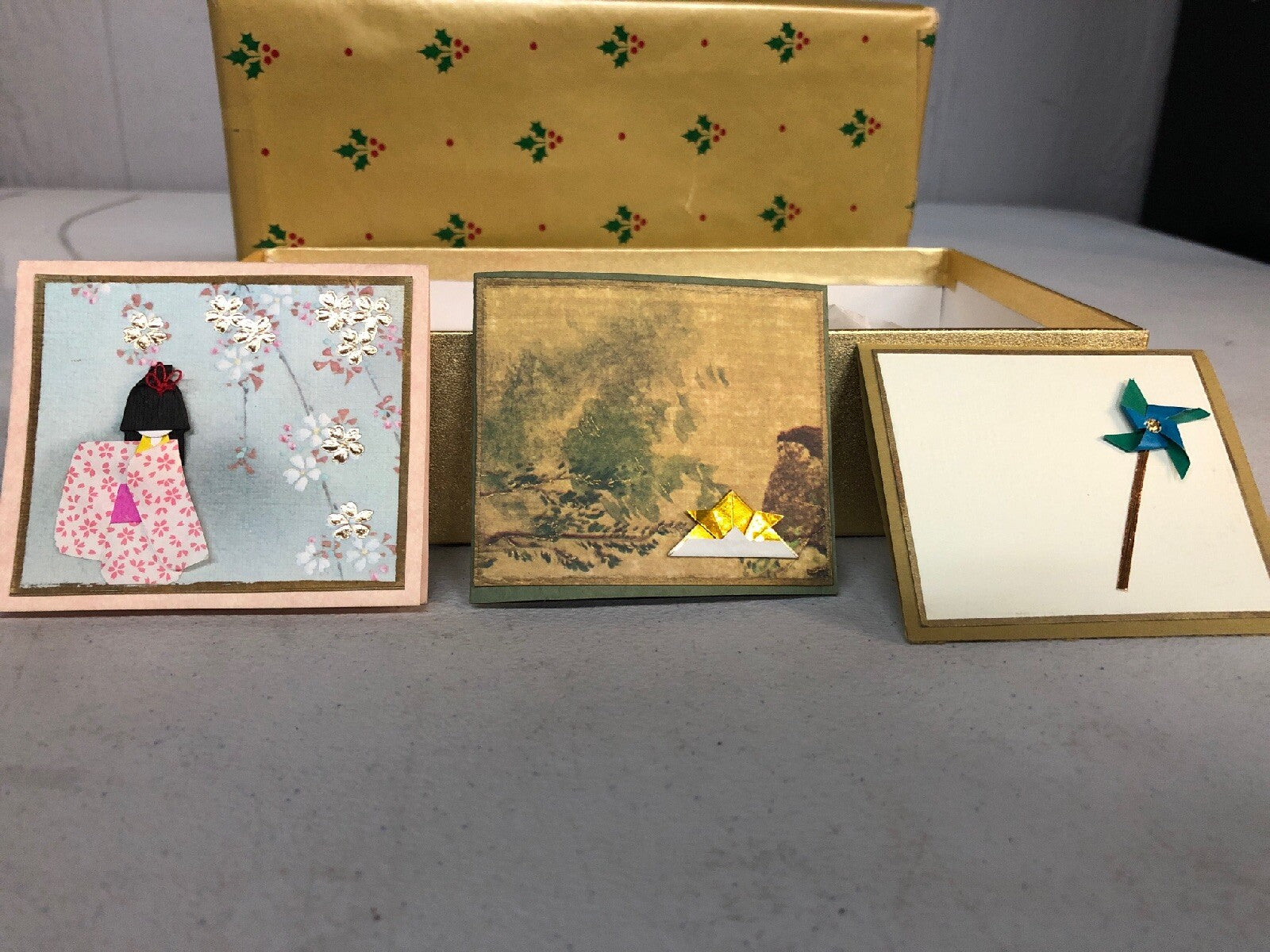 Japanese style 3D Greeting card Kyoto Sakura Kiyomizu 6 Card Set Mini Japan Card1
