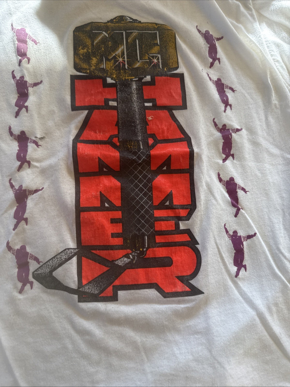 Vintage 80s MC Hammer Too Hot To Touch Tour Concert Rap T-shirt Size L White8