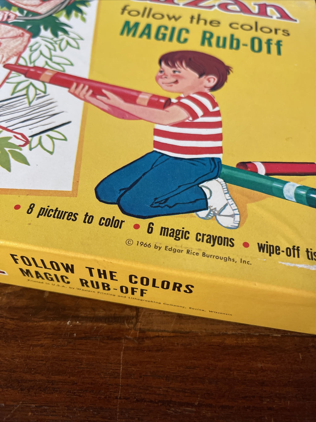 1966 TARZAN Vintage Magic Rub Off  SCHOOL Book WhitmanToys SPP Era3