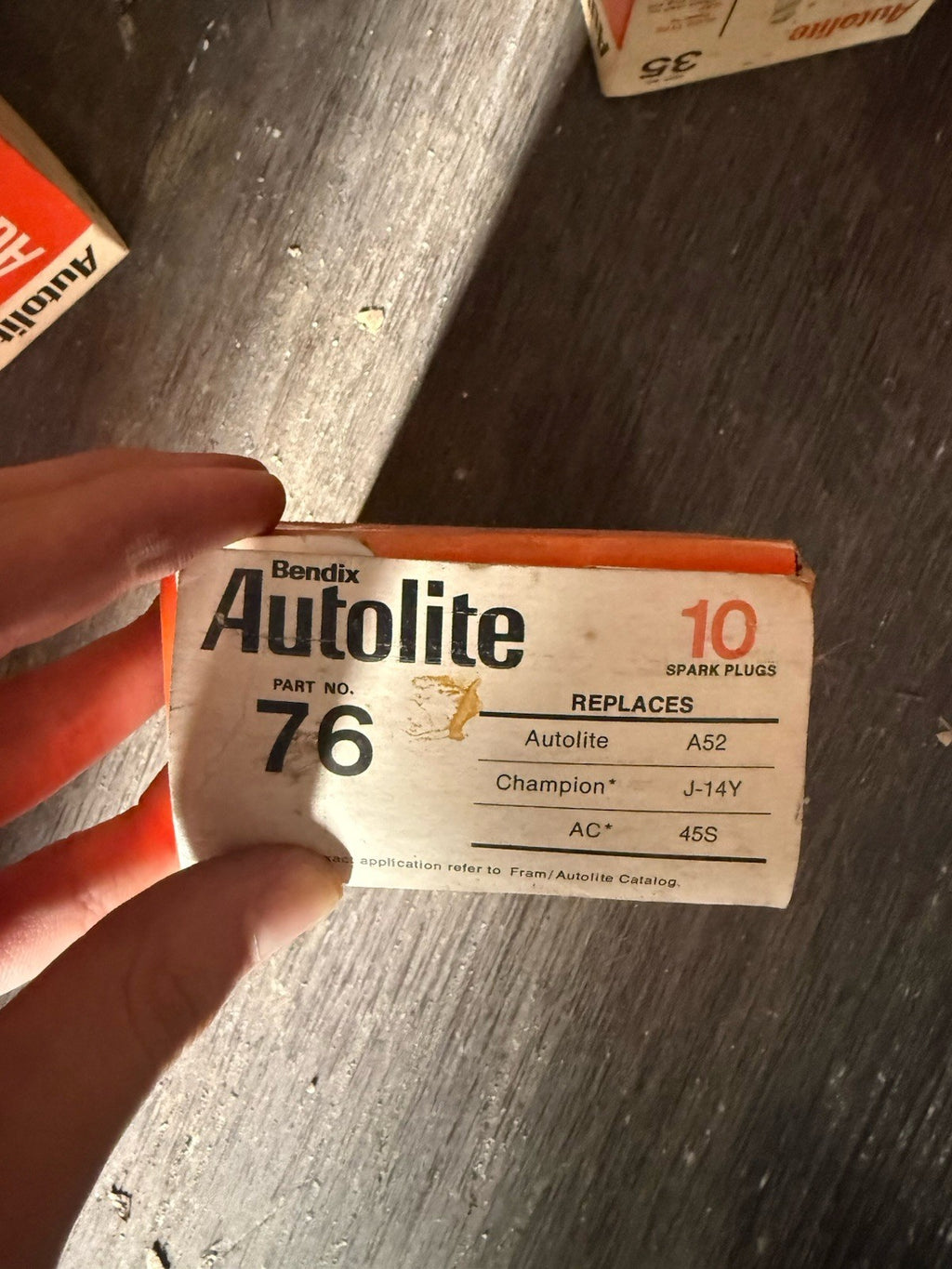 NOS Vintage Autolite 76 Spark Plugs Box of 10 Replaces Champion J-14Y AC 45S0