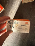 NOS Vintage Autolite 76 Spark Plugs Box of 10 Replaces Champion J-14Y AC 45S0