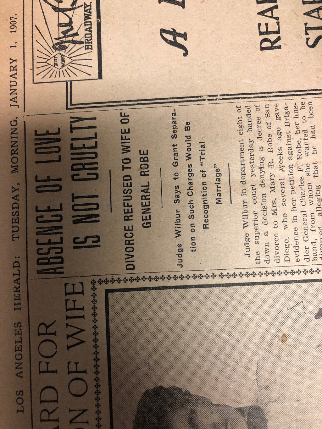 1907 VTG HERALD LOS ANGELES Newspaper And Certificate Authenticity Leather Cover4