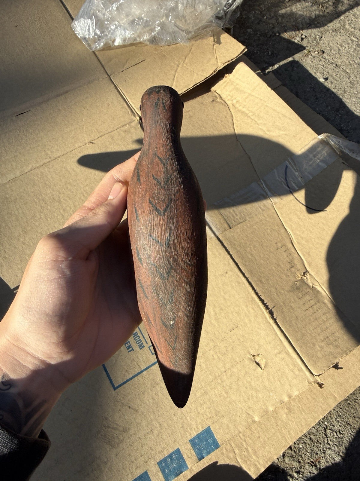 VTG W.H. ROOME '80 Hand Carved Wood Shorebird Decoy Folk Art Signed Bird #364