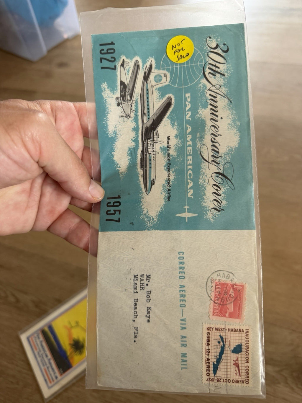 Original 1928 Pan American Airways timetable and route map brochure Lot Havana6