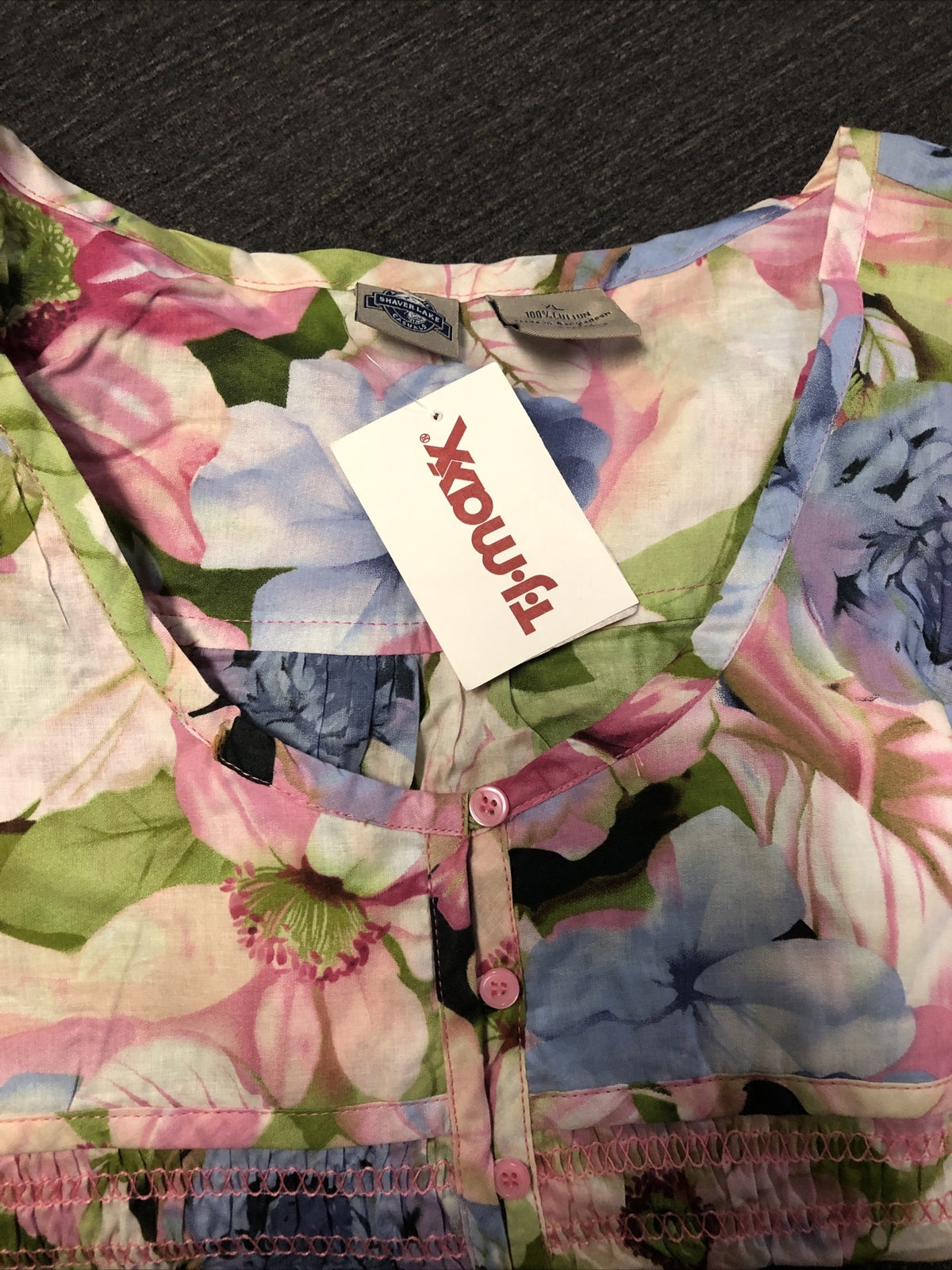 SHAVER LAKE WOMENS FLORAL BLOUSE TOP - SIZE LX SPRING FLOWERS LARGE4