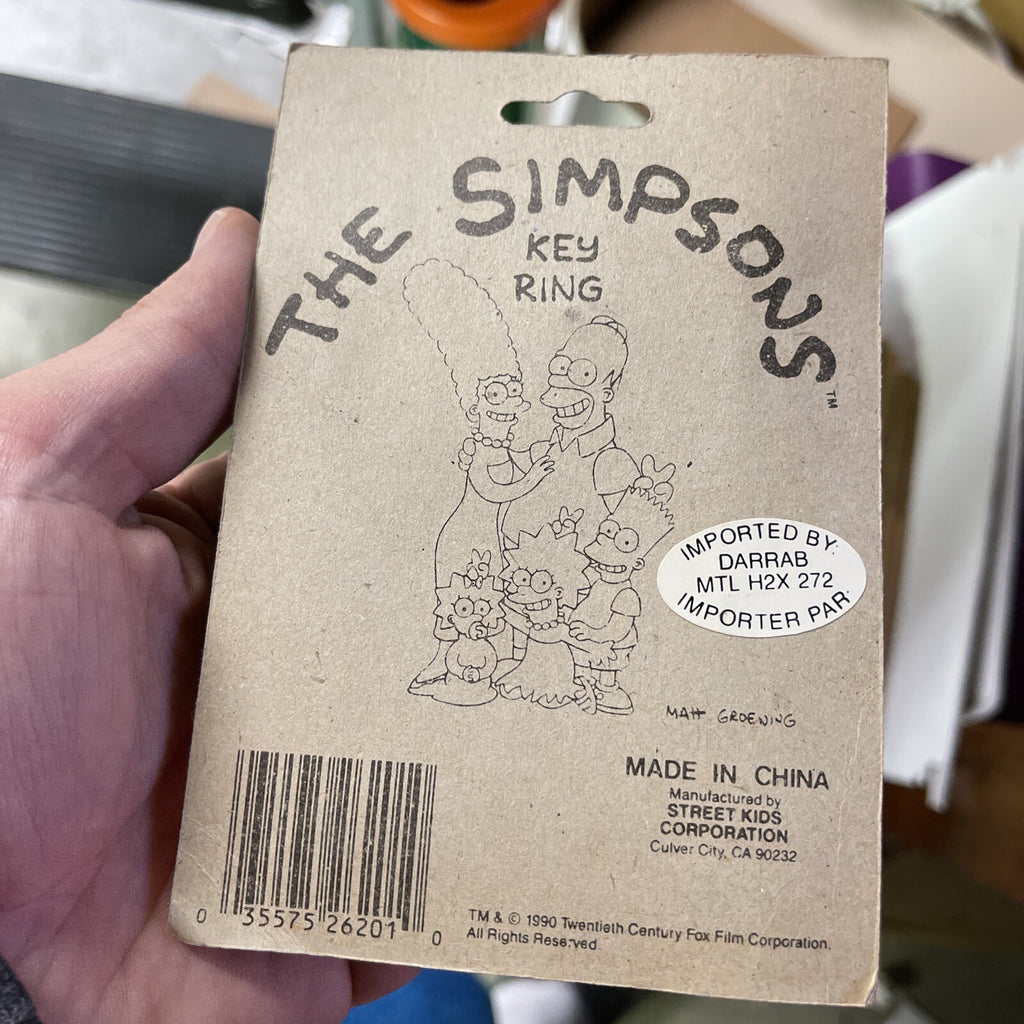 Vintage 1990 The Simpsons Bart Simpson and Keychain In Original Package2