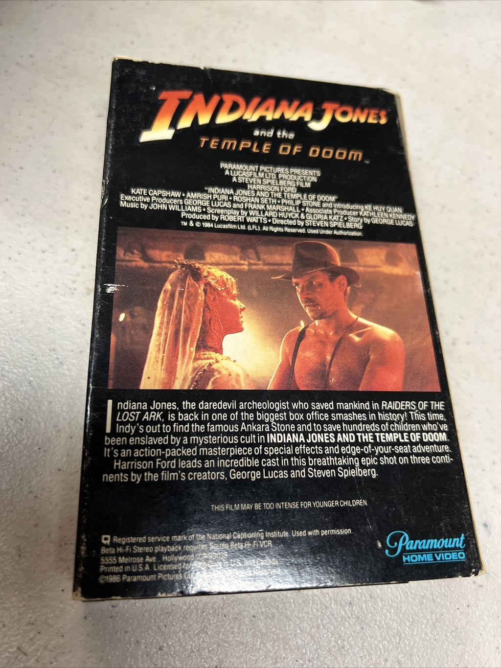 INDIANA JONES AND THE TEMPLE OF DOOM 1984 Paramount Home Video VHS Beta Hi Fi2