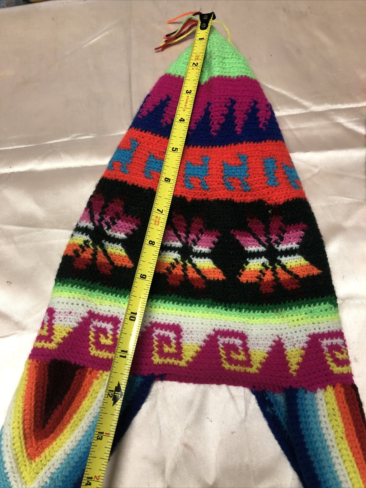 Vintage Mexican Style Lot Of 2 Handmade Youth / Kids / Child Knit Hats Beanies6