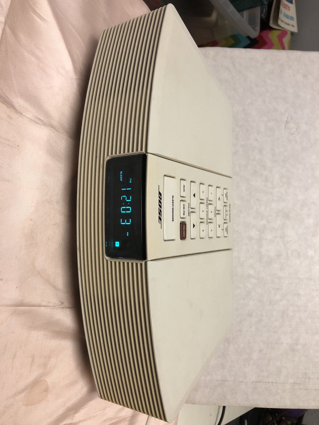 BOSE Wave Radio AWR1-1W AM/FM Alarm Clock Radio Off White Working! W/ Remote0