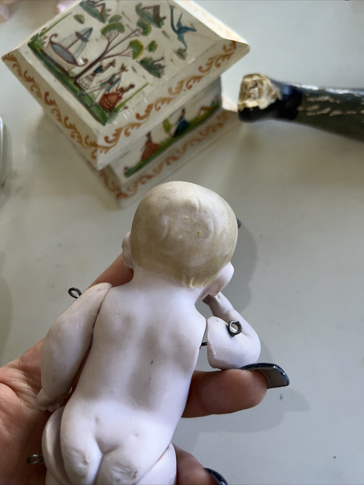 6” Vintage Antique All Bisque Baby Doll German 5