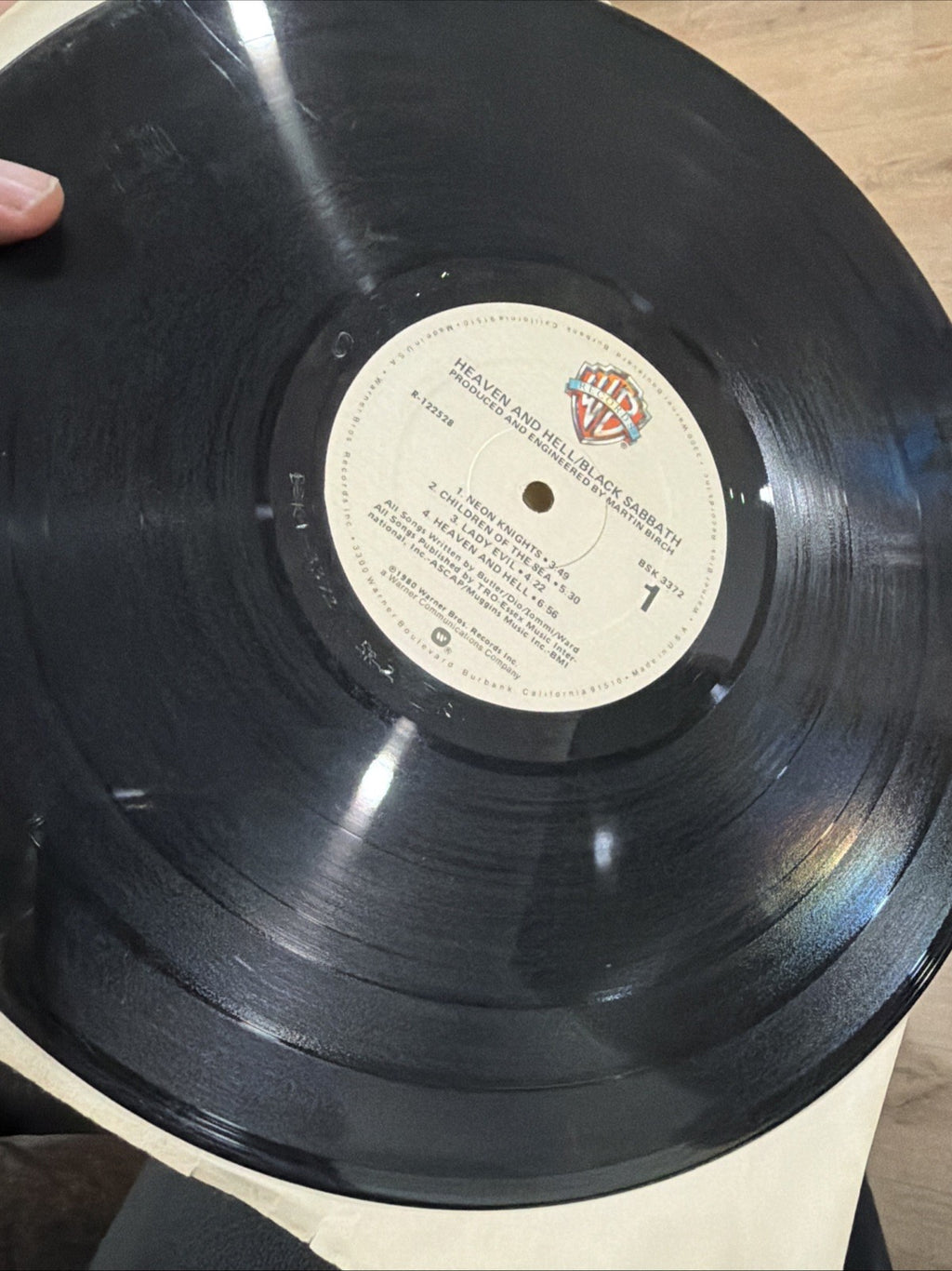 Black Sabbath Heaven And Hell Record LP Warner Bros 1980 Vg/ Vg+ Condition 2