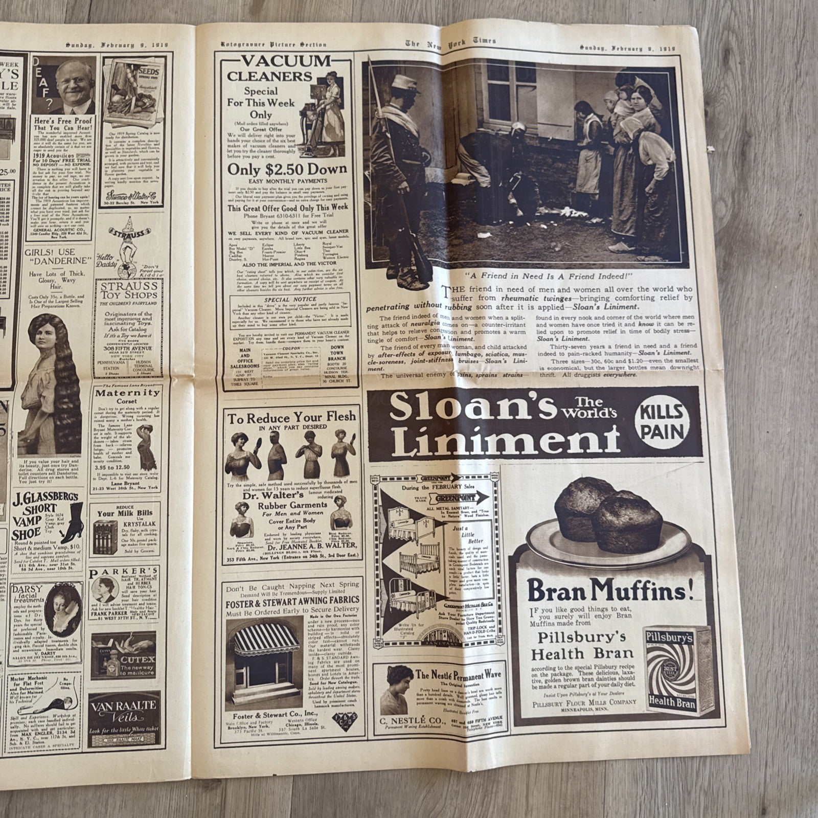 1919 antique NEW YORK TIMES rotogravure PARADE WWI SHIPS ADS FASHION4