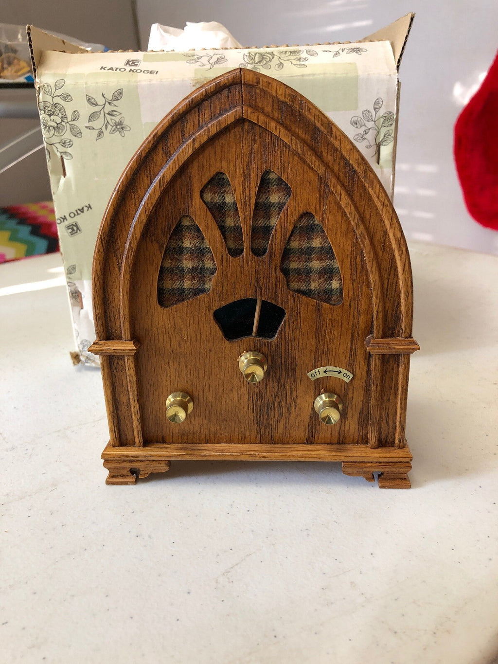 VTG NEW Artistry in Wood WILLITTS Radio Wooden Music Box PLAYS As Time Goes By0
