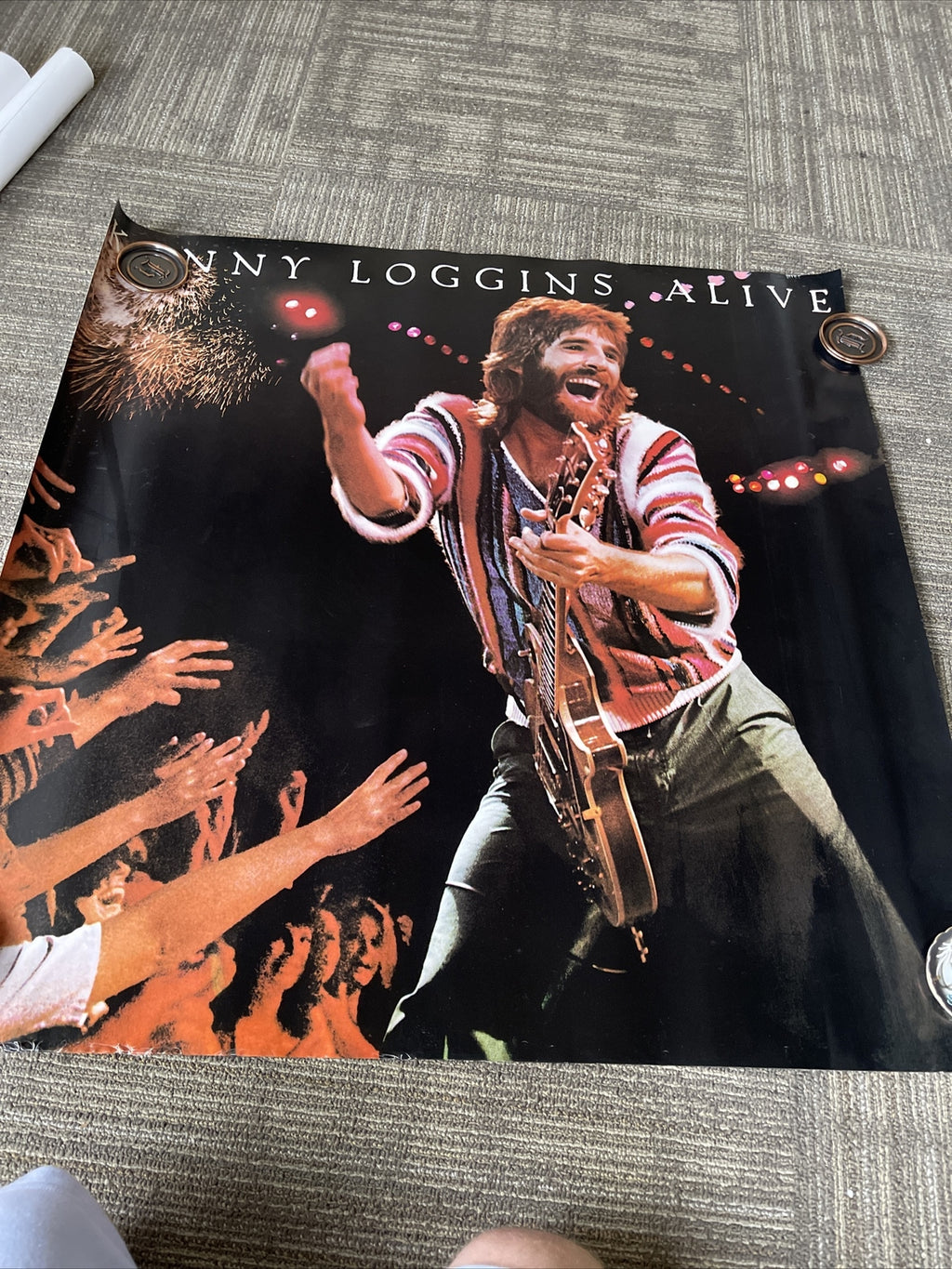 #199 Vintage 1980 Kenny Loggins Concert Alive Promo Poster 36” X 36”0