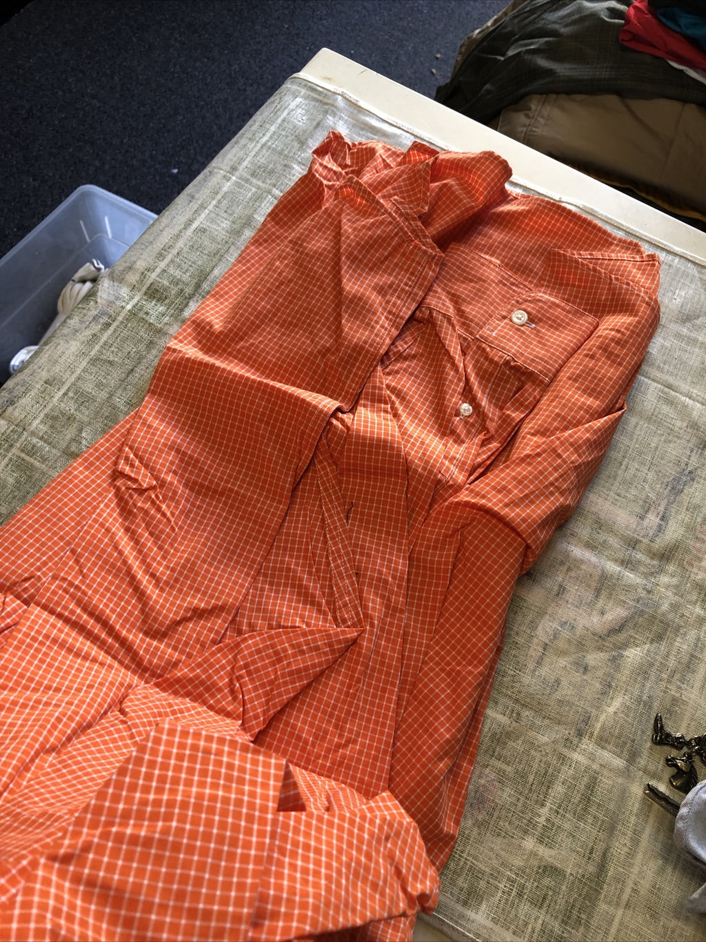 Chaps Button Down Orange Plaid Long Sleeve Shirt Size 2XL NOS4