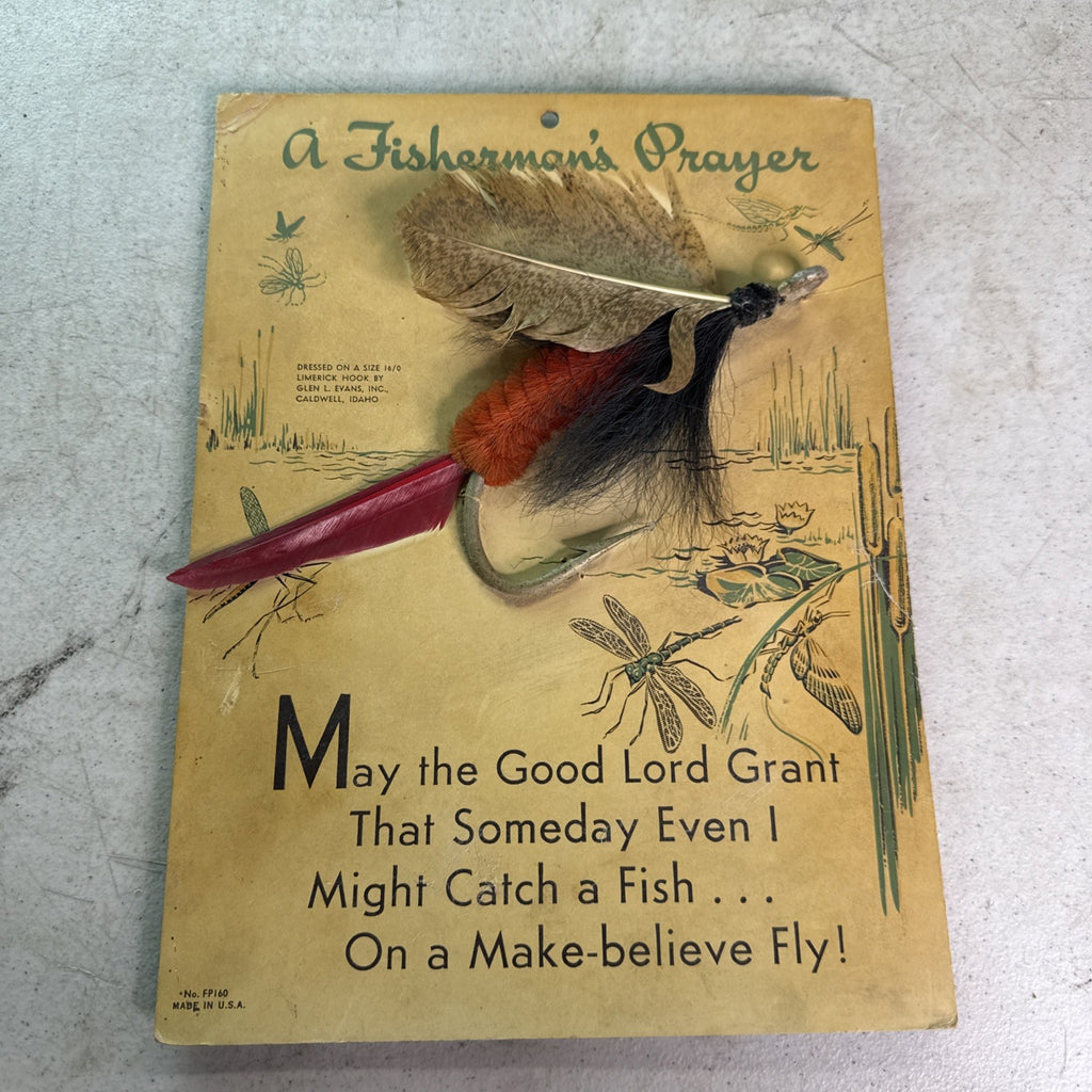 A Fishermans Prayer Bird Wing-Feather Decorative Fisherman's Fly Display0