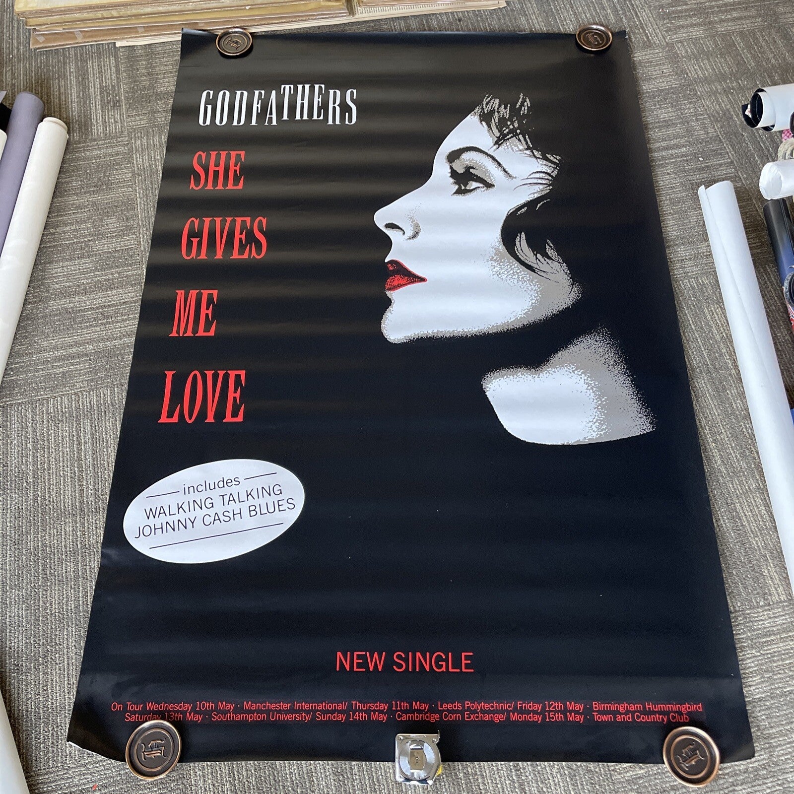#154 1989 THE GODFATHERS Punk Rock Record Store Subway Promo Poster 40x60”0