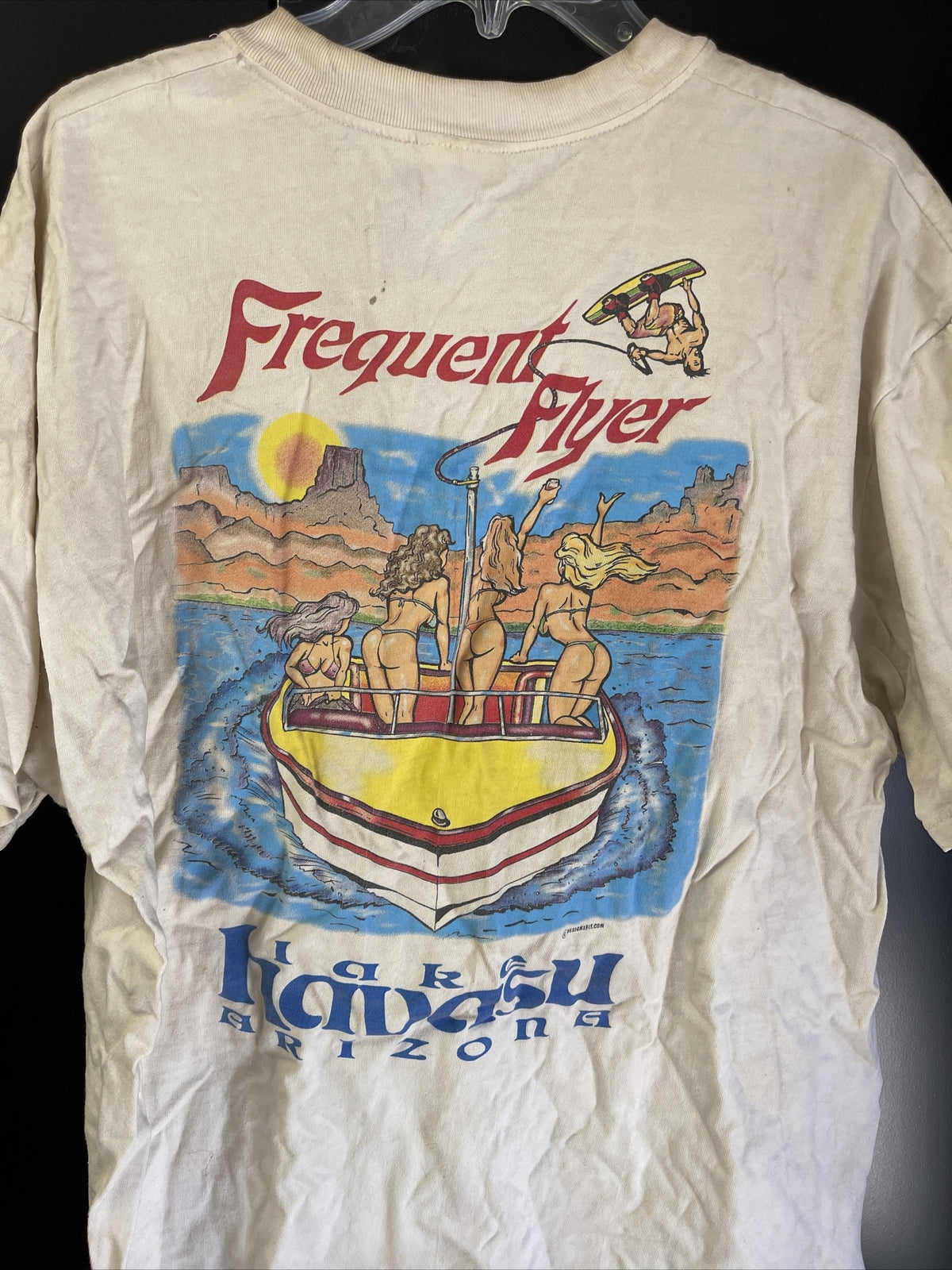 Vintage 80s Lake Havasu Arizona Wakeboard Girls T Shirt Men Size XL Grunge0
