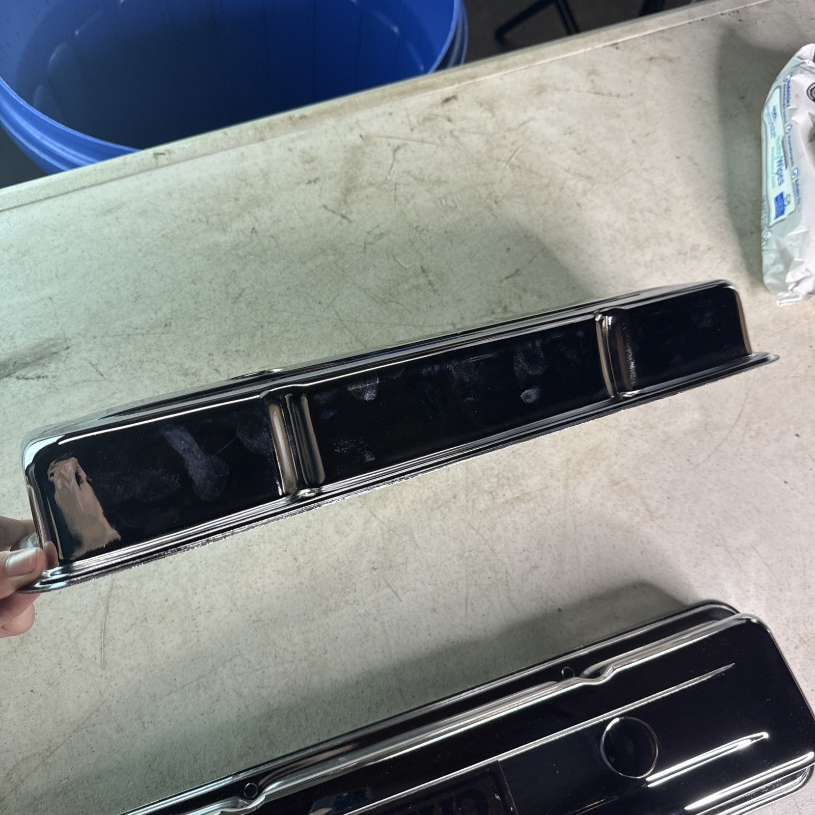 NOS Vintage B&B Performance Small Block Chevy Power SBC Valve Covers Chrome9