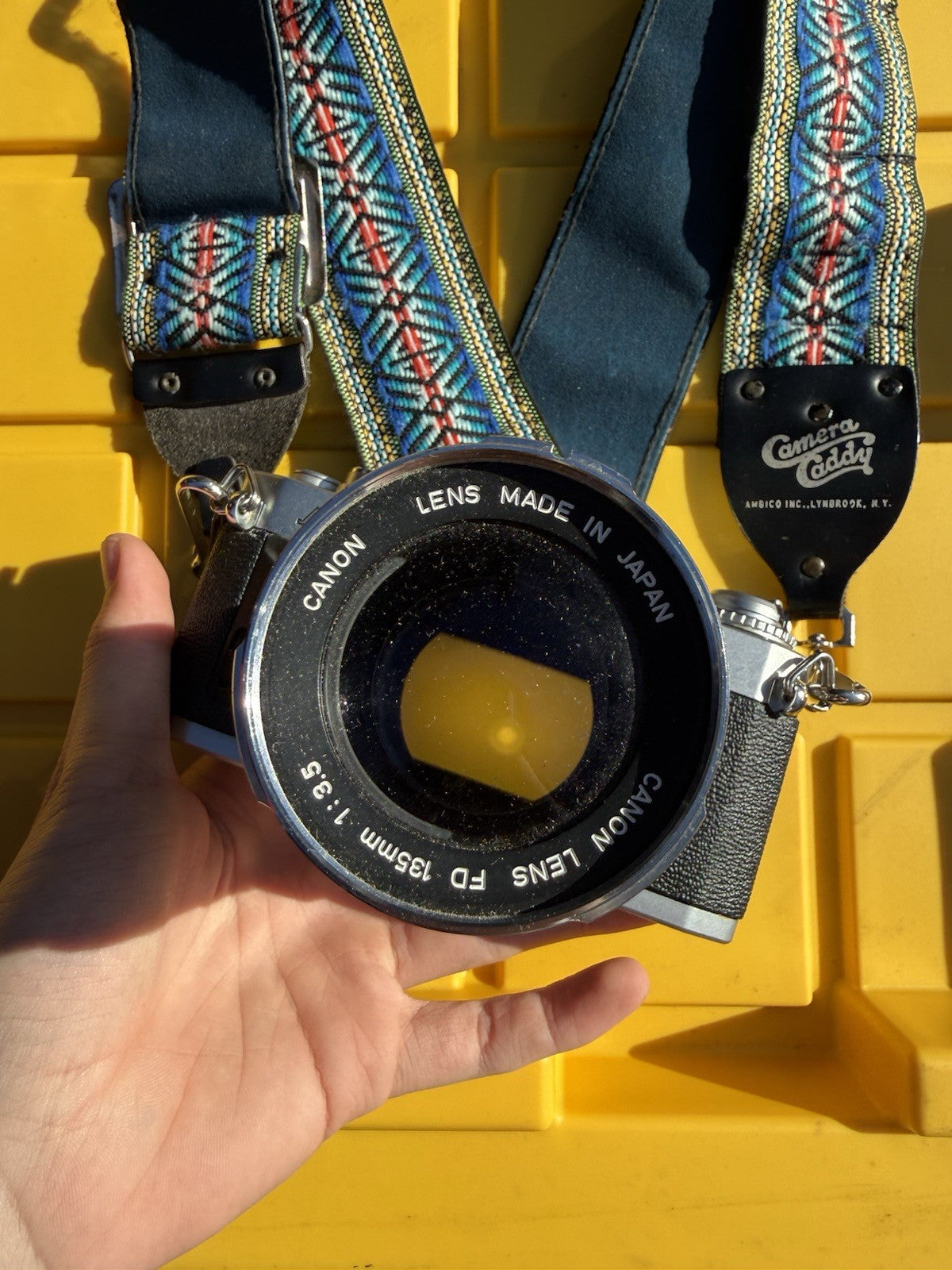 Canon AV-1 SLR Film Camera - Silver with Canon fd 135mm 1:3.5 lens With Strap3