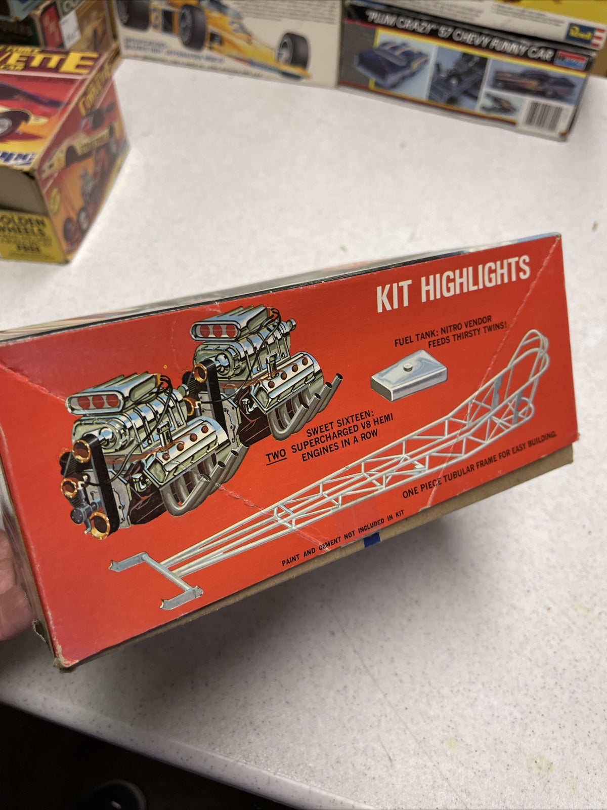 Original 1973 AMT T400 TWO MUCH DRAGSTER model kit Complete Unbuilt6