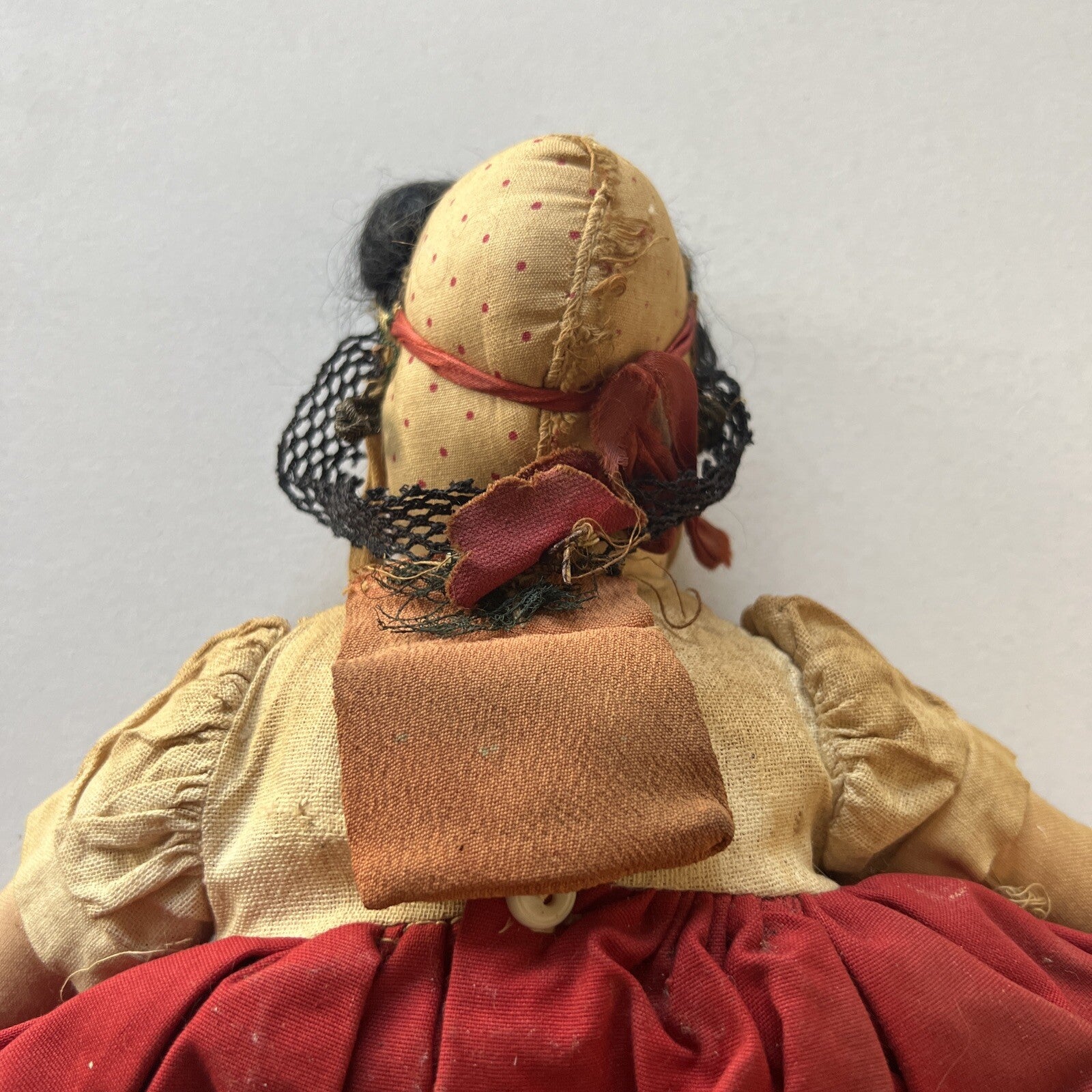 Lenci Type Italian * Antique Handmade Cloth Doll Painted Face 12”3