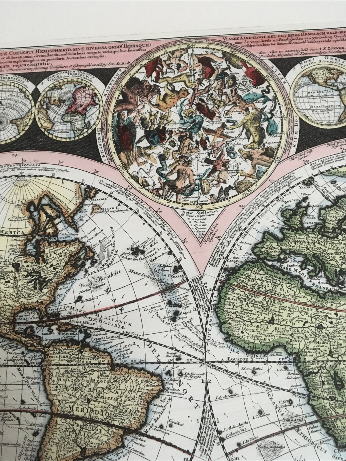 Vnt Map Latin Planisphaerium Terrestre cum utroque Coelesti Hemisphaerio C16004