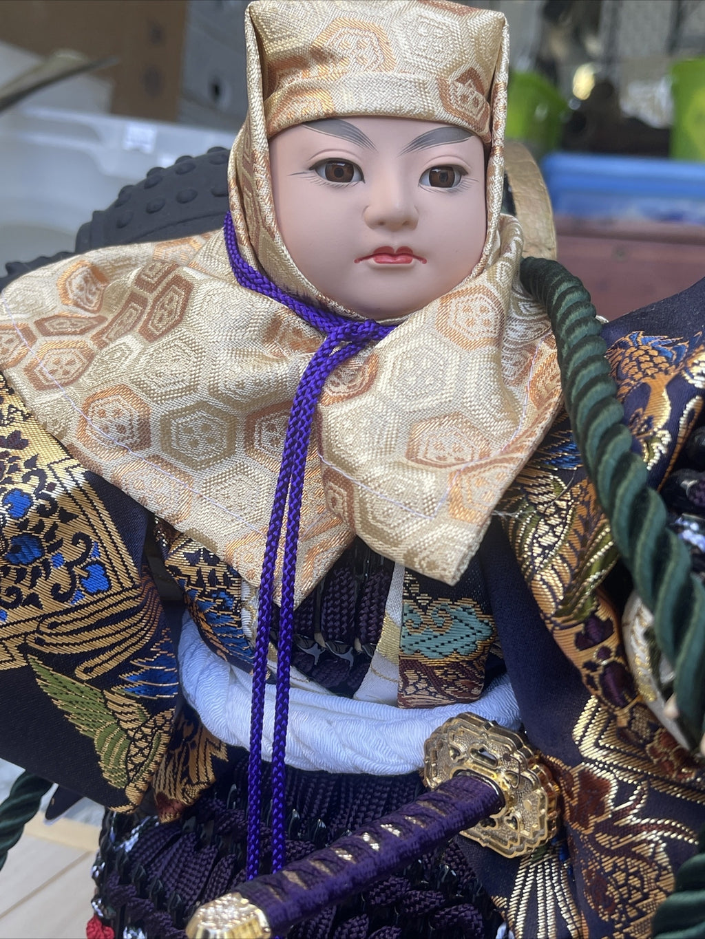 Vintage Japanese Doll Antiques Without glass case rare From Japan Signed7