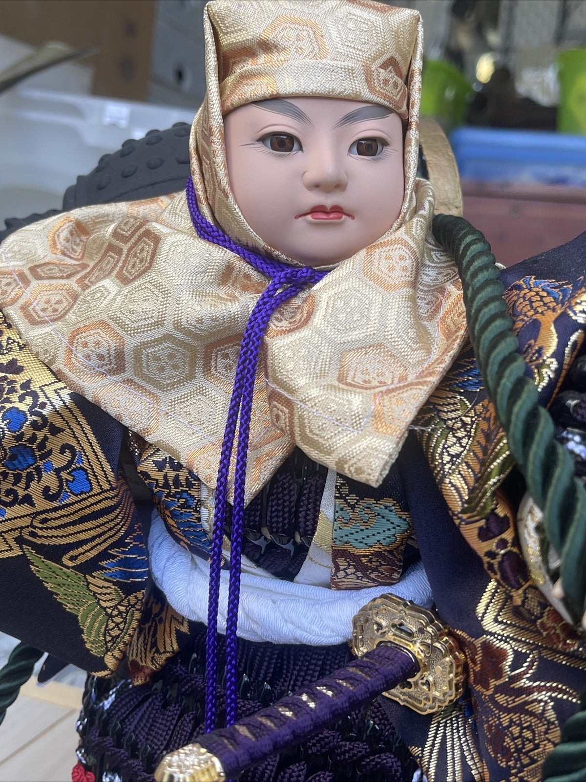 Vintage Japanese Doll Antiques Without glass case rare From Japan Signed7