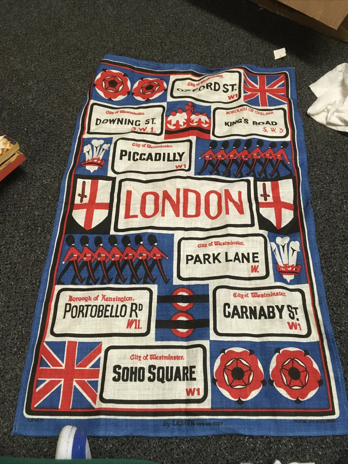 Vintage Linen Kitchen Towel by Ulster- London- Piccadilly-City Of Westminster0