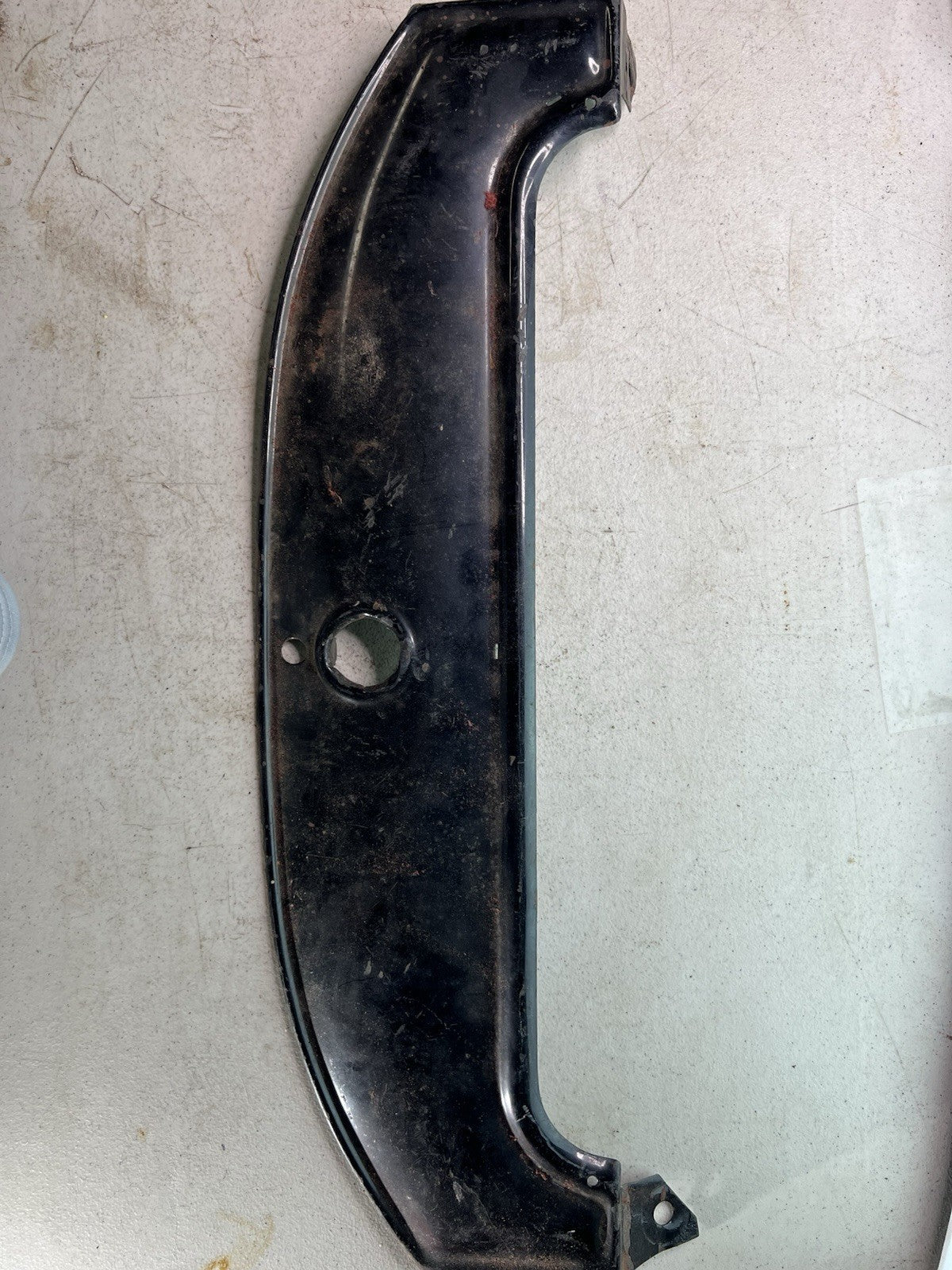 Vintage Black Metal Engine Splash Shield / Timing Cover Plate0