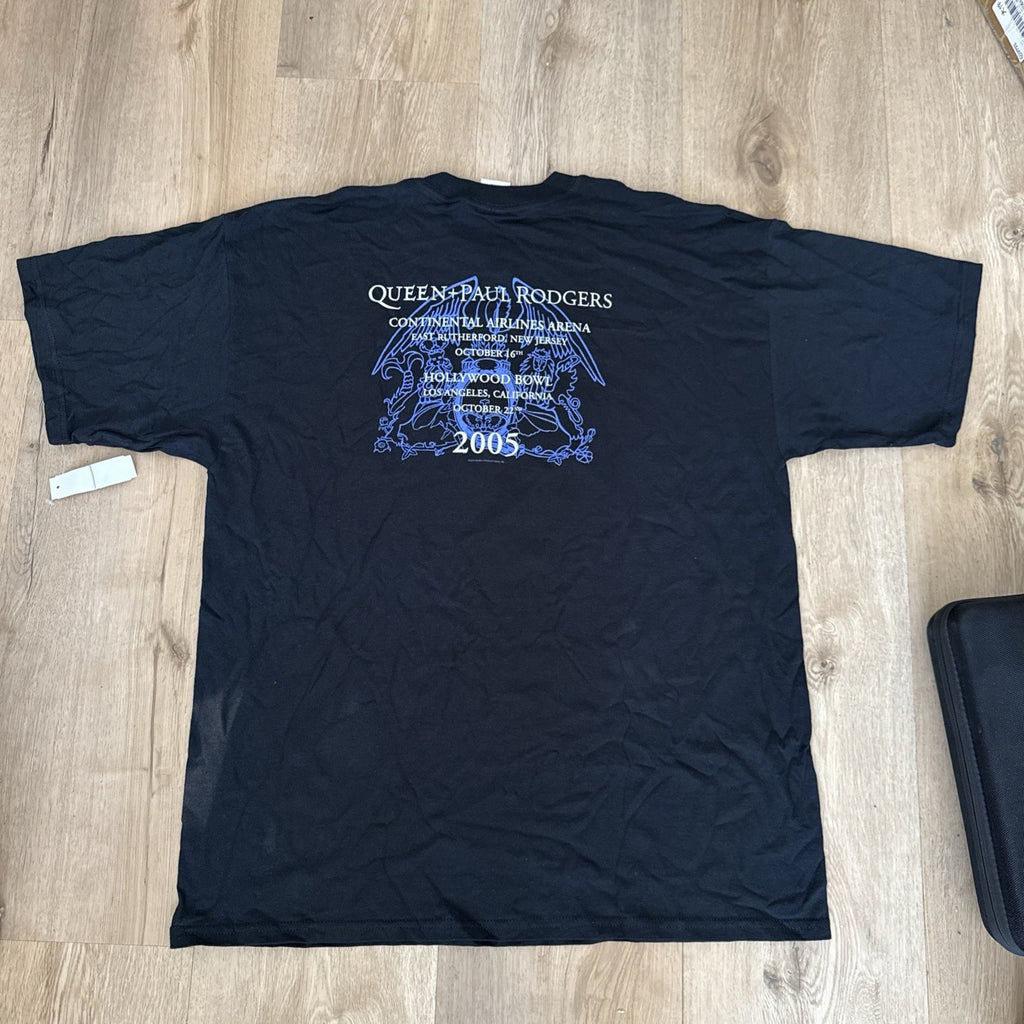 2005 Queen + Paul Rodgers Tour Shirt L Rock Band Tee Gildan Black Vintage1