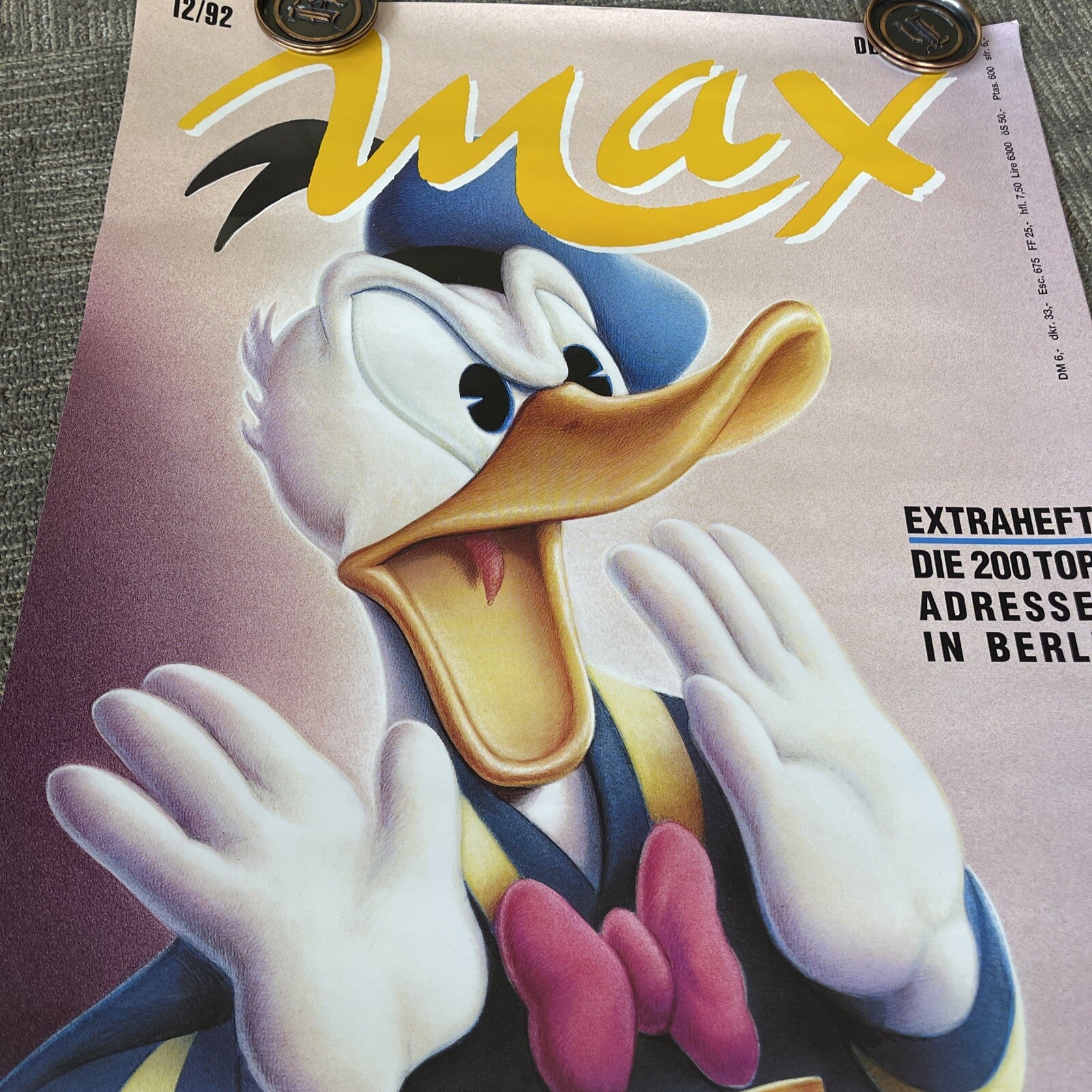 #152 1992 Max Donald Superstar Tour Promo Poster UK 23” X 33” Donald Duck Image6