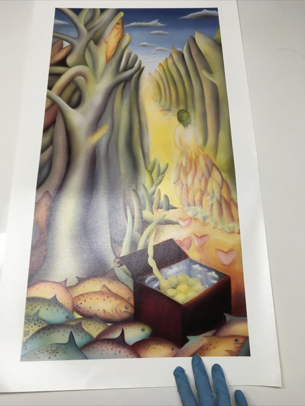 Wall Art Oil Painting Print Surrealist Fishes Women Desert Frida Kahlo Style11