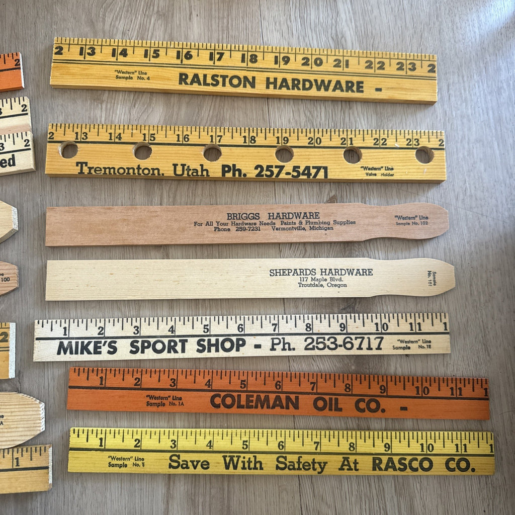 Vintage Rare Salesman Sample Advertising Yardstick Box Lot2