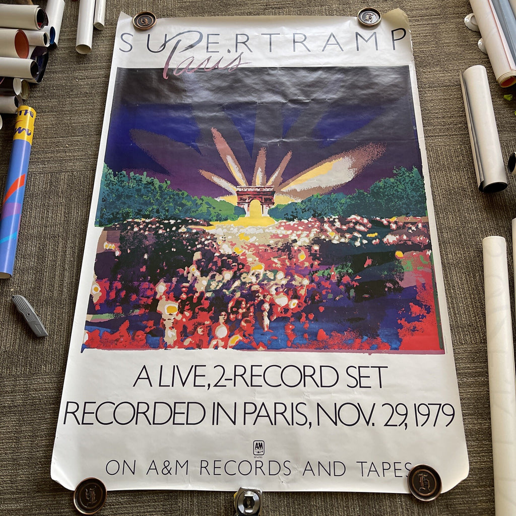 #177 1979 Supertramp Paris Record Store Subway Promo Poster 60” X 40” Large0