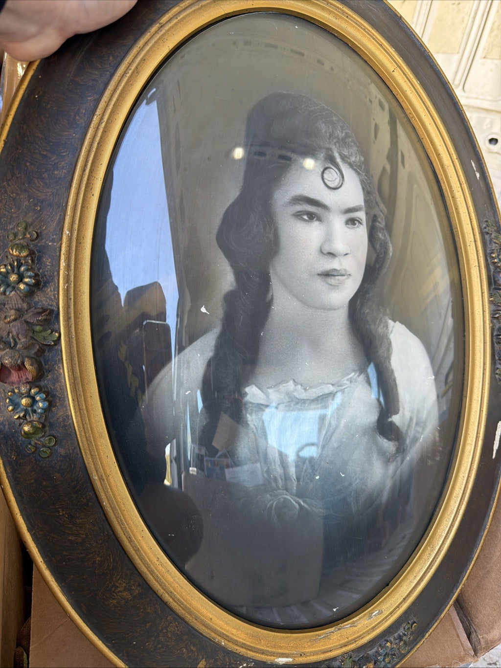 Large Early 1900s Iroquois? Native American Woman Antique Portrait In Frame3