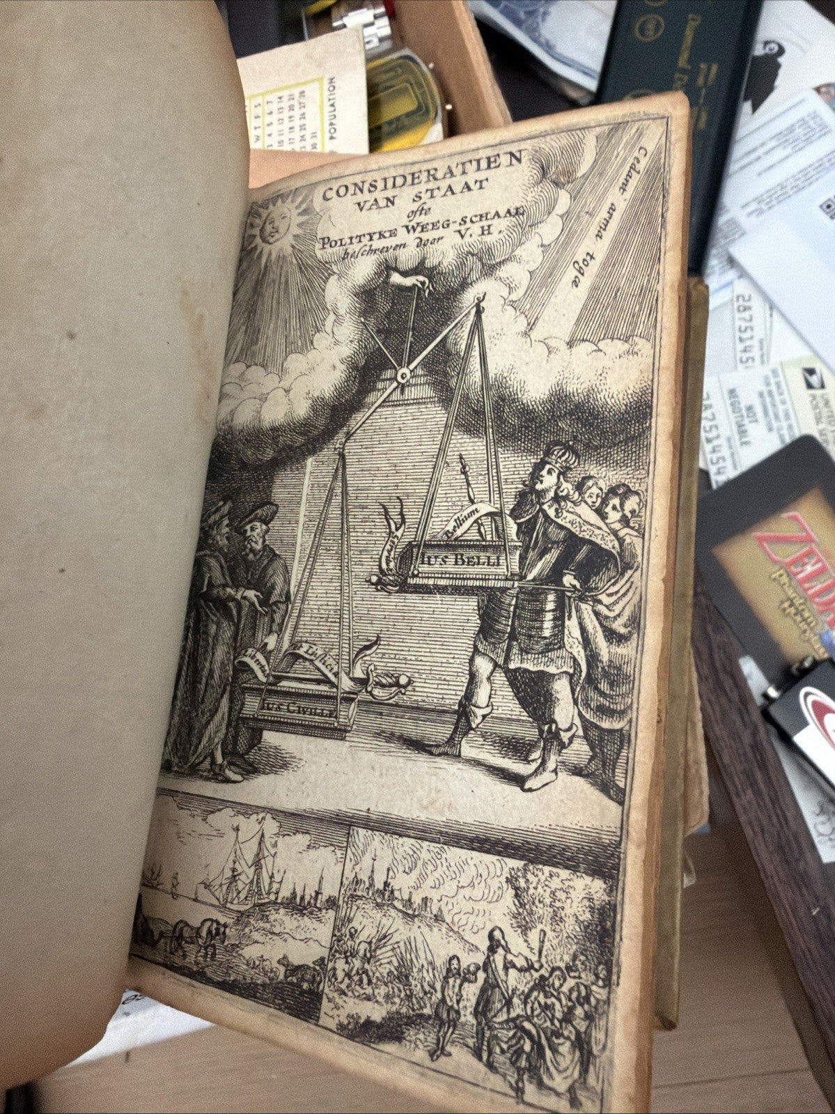 Antique Dutch 1662 17th Century Antiquarian Military And Political Book Nice!1