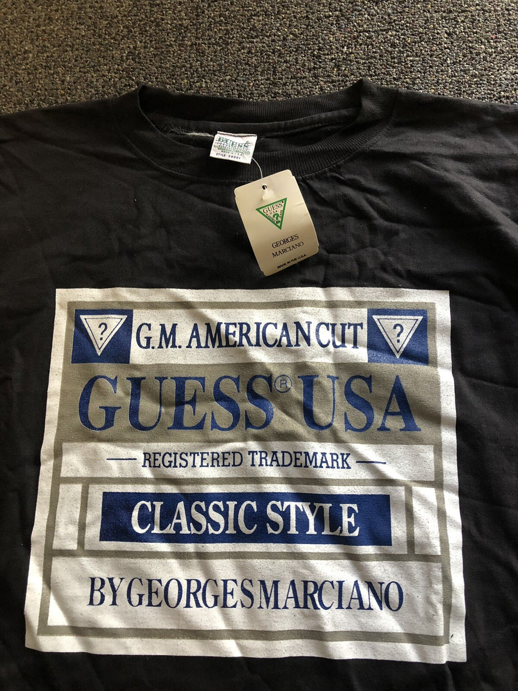 NOS 1990s Guess USA Big Logo Text T-shirt Georges Marciano NWT2