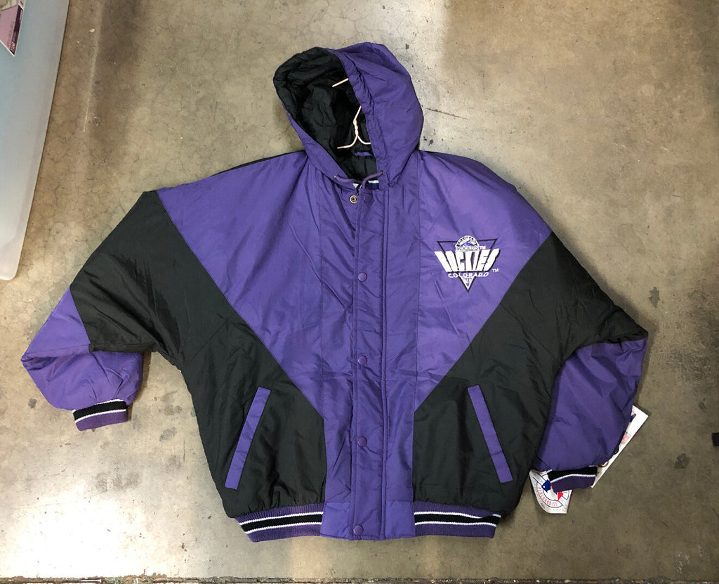 VTG 90s NOS Logo 7 Colorado Rockies Zip Bottom Size L Adjustable Waist Jacket0