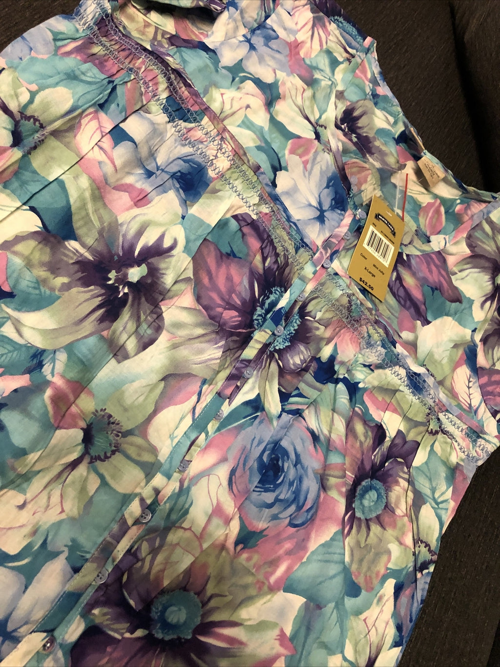 SHAVER LAKE WOMENS FLORAL BLOUSE TOP - SIZE LX MINT JULIP FLOWERS LARGE4