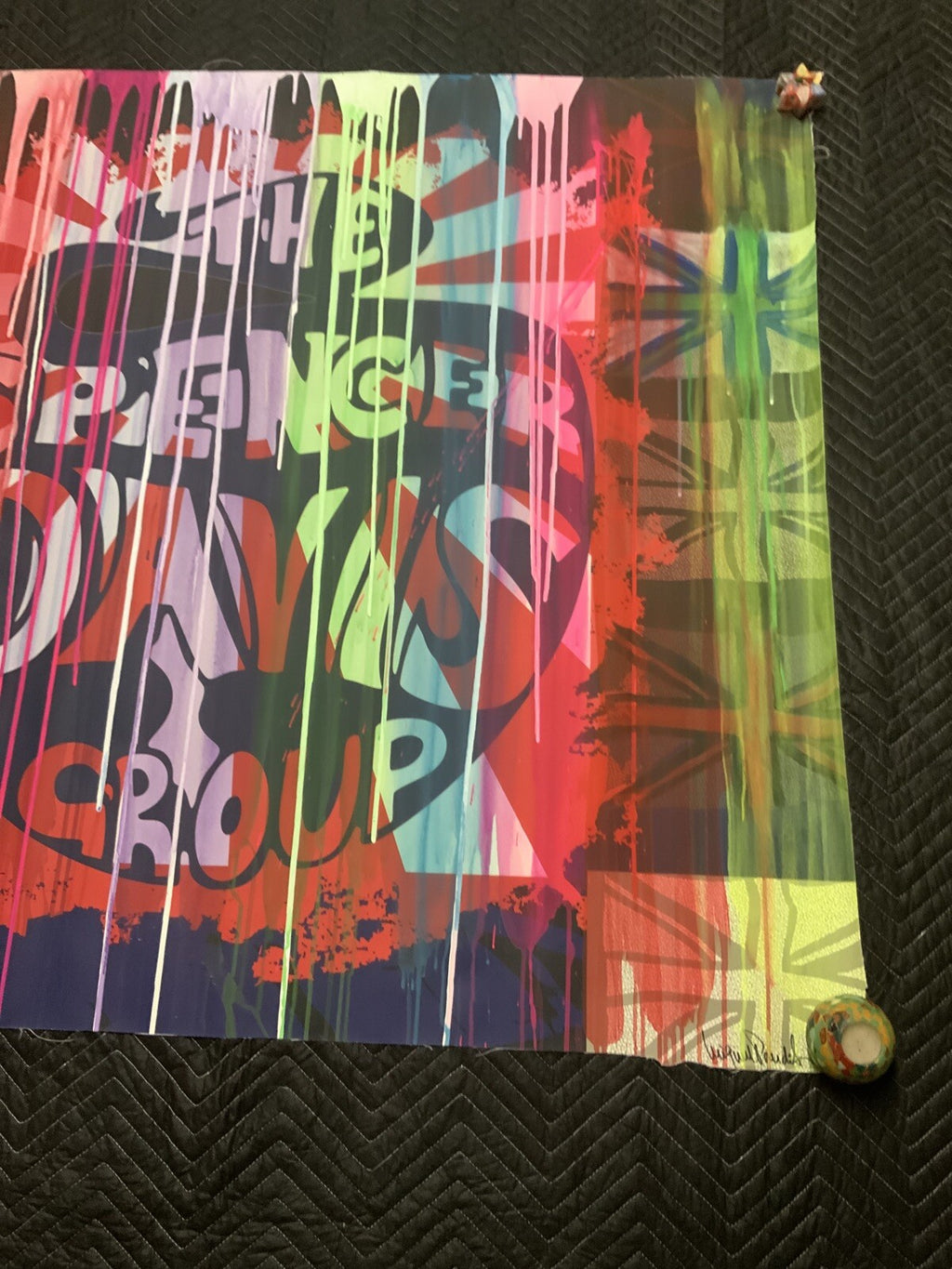 Urban Then Spencer Davis Group Original MIXED MEDIA huge Signed Miguel Parades3