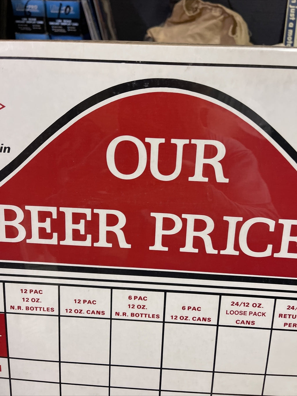 Vintage 1978 General Store Cardboard Display Sign Grain Belt Beer Priced 27”x21”2