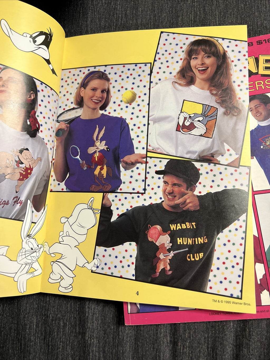 2 Vintage LOONEY TUNES Iron On Transfers BOOK Leisure Arts Cartoons 1993 19953