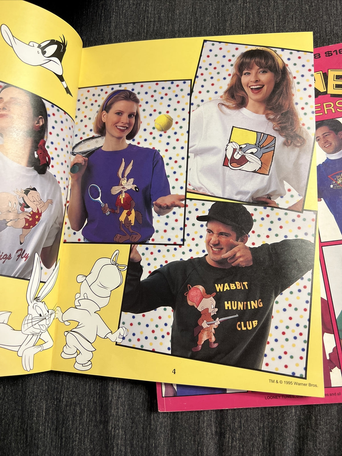 2 Vintage LOONEY TUNES Iron On Transfers BOOK Leisure Arts Cartoons 1993 19953