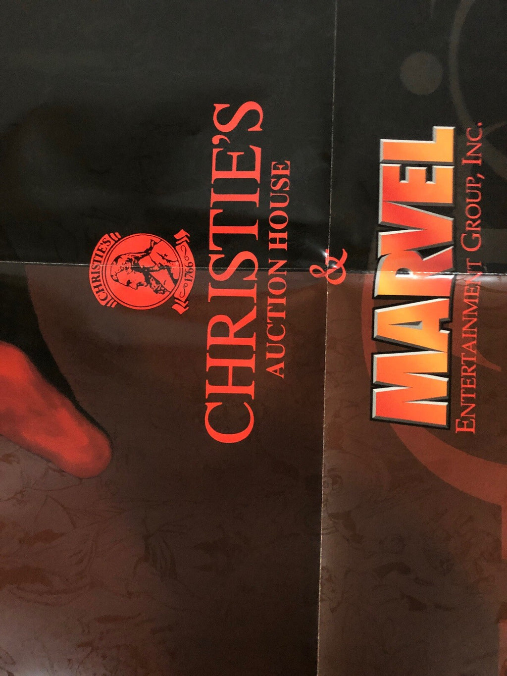 Excellent Spiderman Christie's Auction House & Marvel Promo Poster 1995 22x343