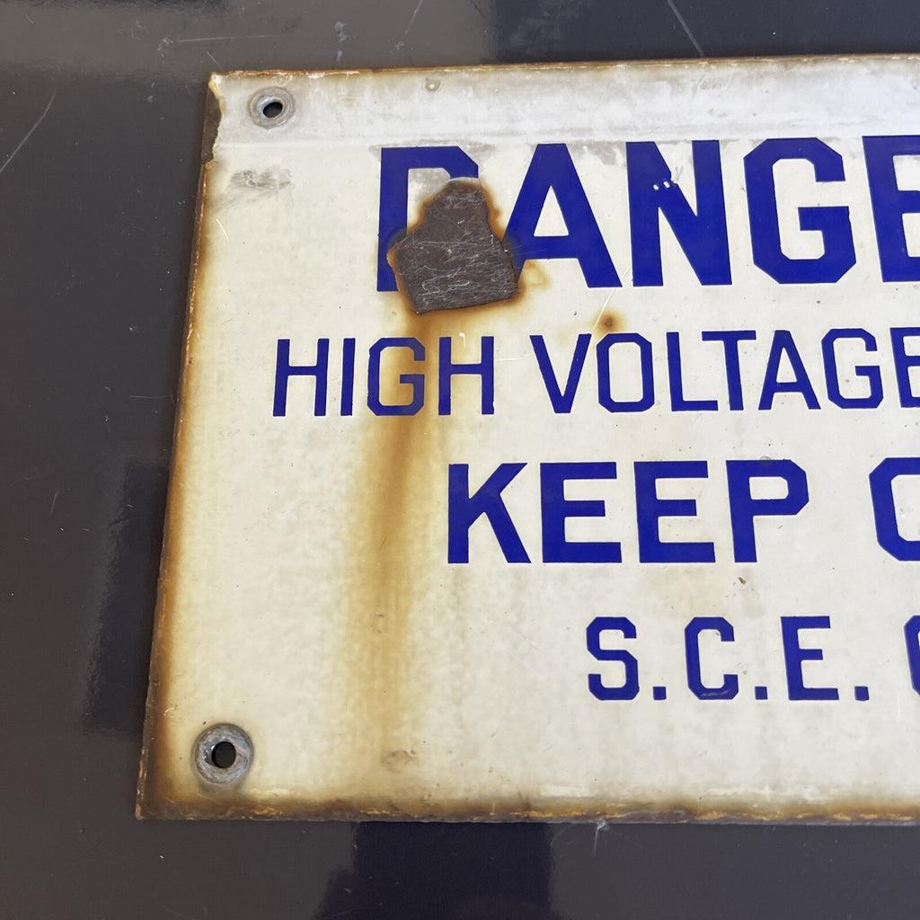 Early Porcelain Sign Danger High Voltage Keep Off Southern California Edison4